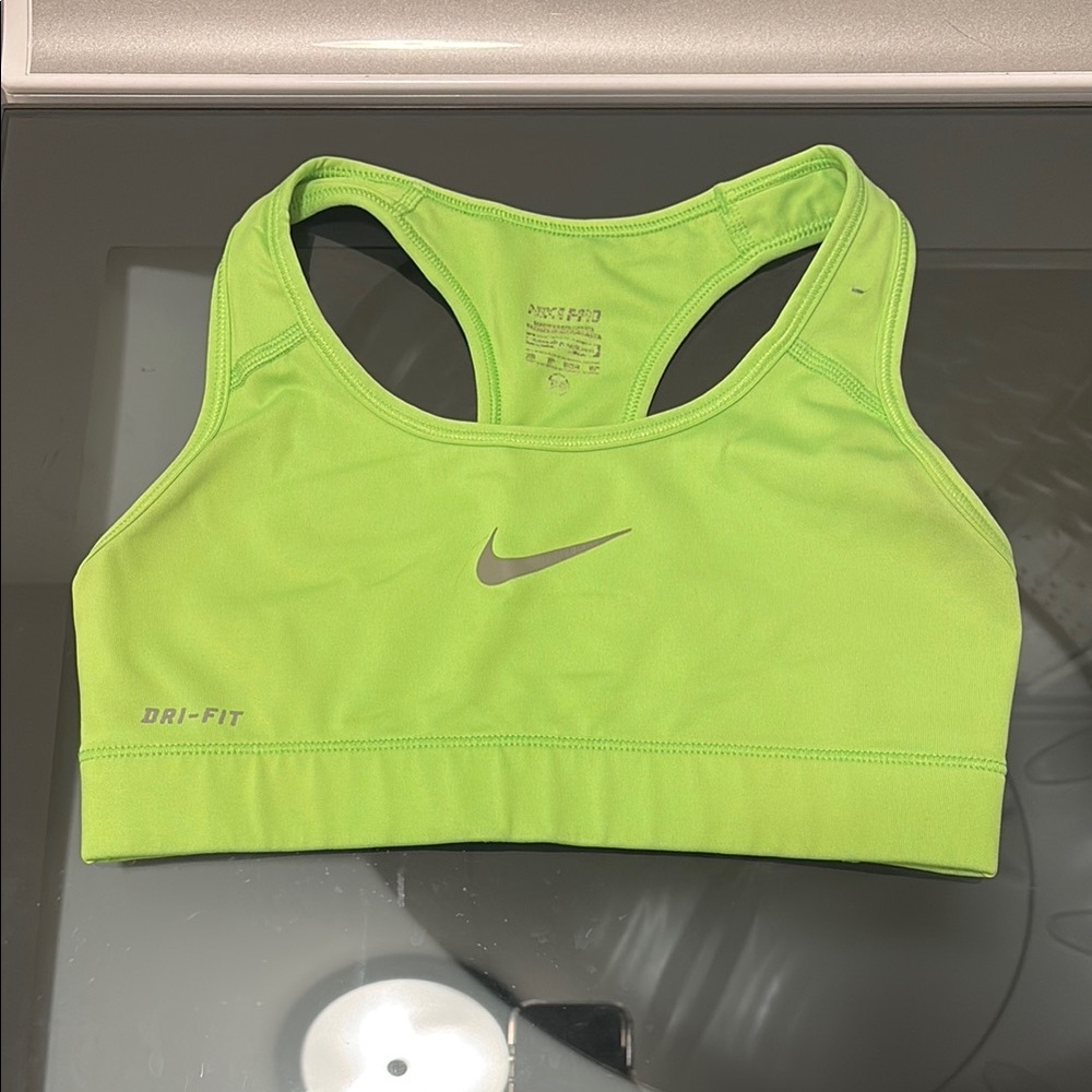 Nike Women's Neon Lime Dri-FIT Racerback Sports Bra